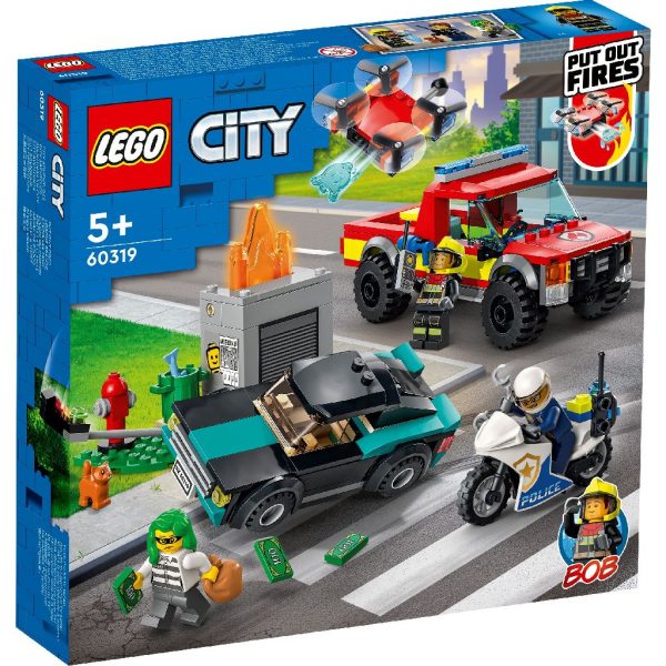 Lego city brandweer en politie achtervolging