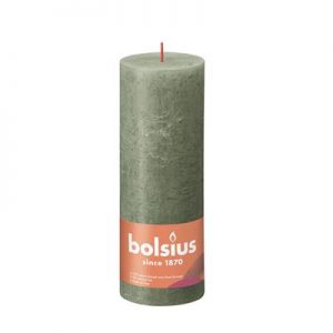 bolsius kaars olijfgroen 190x68